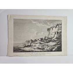 GERACE - LOCRIDE-CALABRIA  ACQUAFORTE A BULINO 1871  ORIGINALE